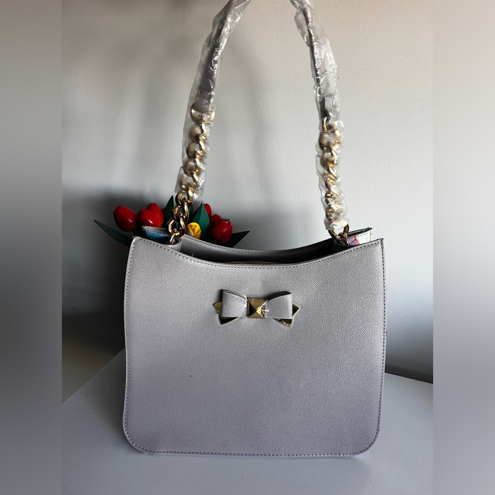 BNWT BETSEY JOHNSON Purse Grey with Bow